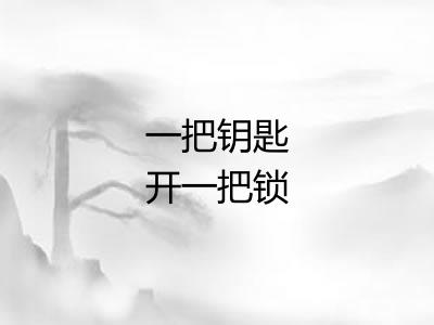 一把钥匙开一把锁