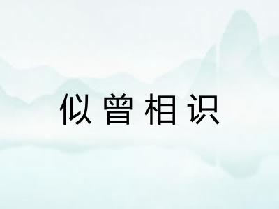 似曾相识