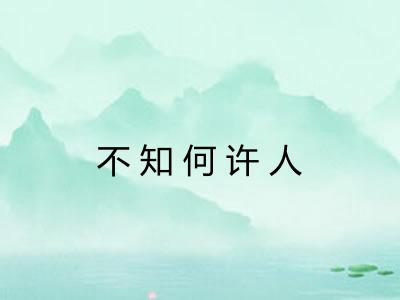 不知何许人