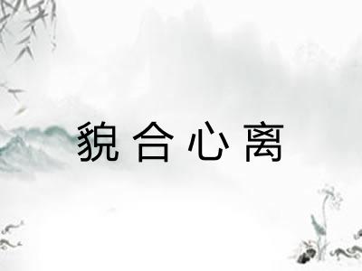 貌合心离