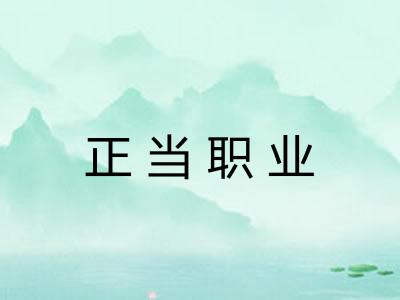 正当职业