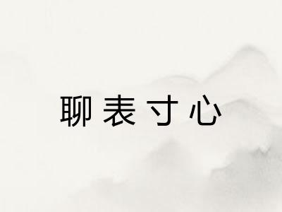 聊表寸心