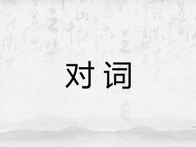 对词