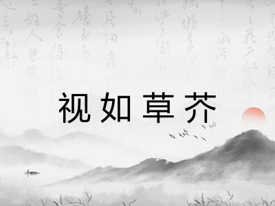 视如草芥