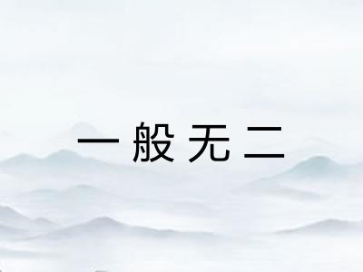 一般无二