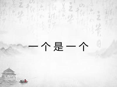 一个是一个