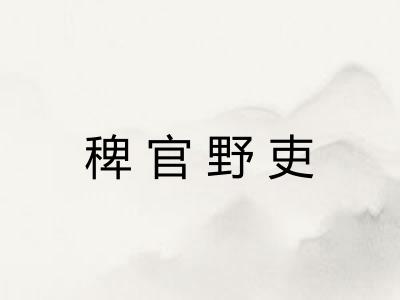 稗官野吏