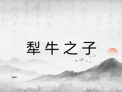 犁牛之子