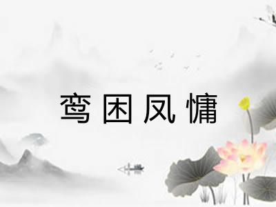 鸾困凤慵