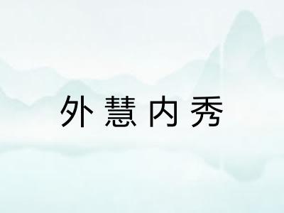 外慧内秀