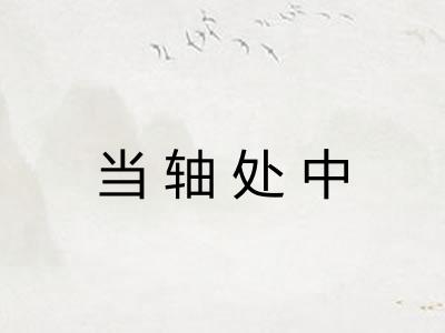 当轴处中
