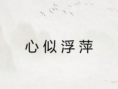 心似浮萍