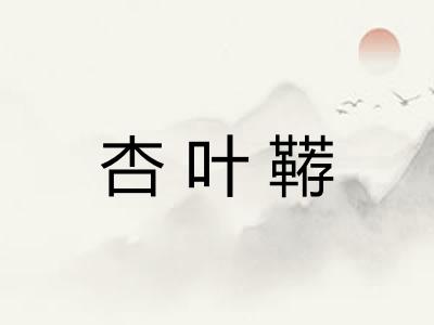 杏叶鞯