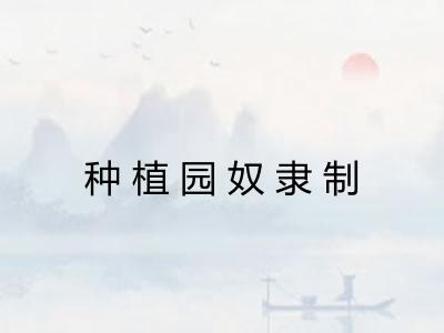 种植园奴隶制