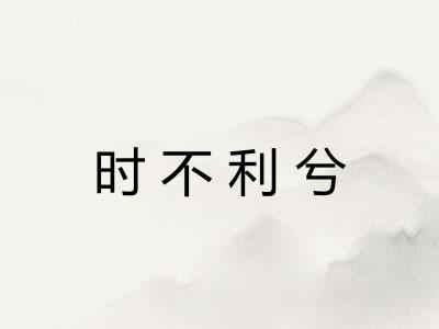 时不利兮