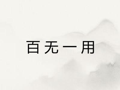 百无一用
