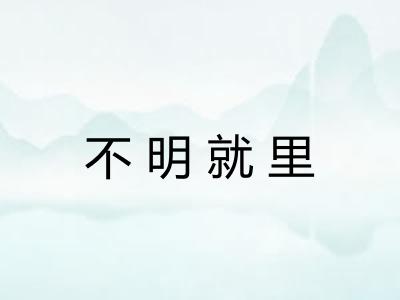 不明就里
