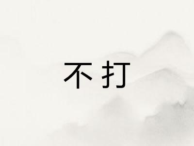 不打