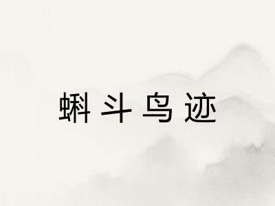 蝌斗鸟迹