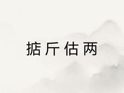 掂斤估两