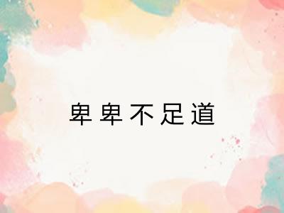 卑卑不足道