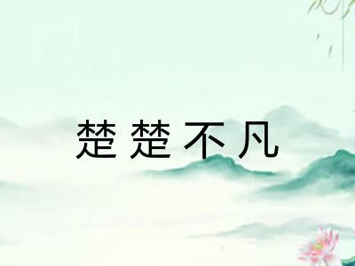 楚楚不凡