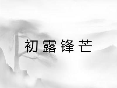 初露锋芒