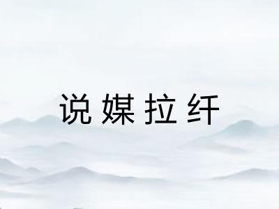 说媒拉纤
