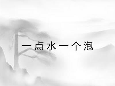一点水一个泡