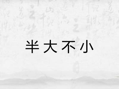 半大不小