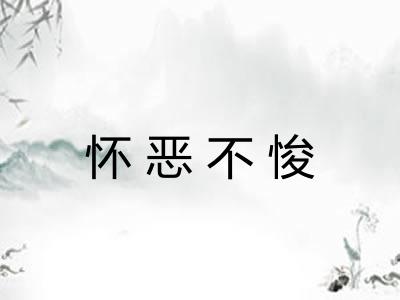 怀恶不悛