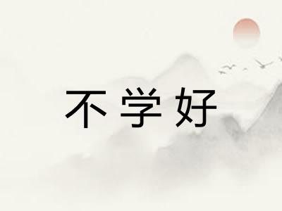 不学好