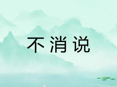 不消说