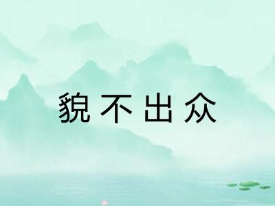 貌不出众