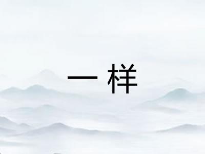 一样