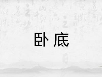 卧底