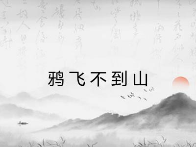 鸦飞不到山