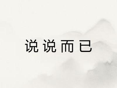 说说而已