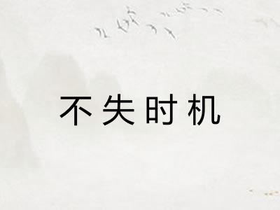 不失时机