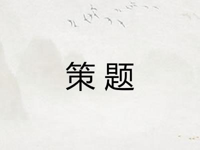 策题