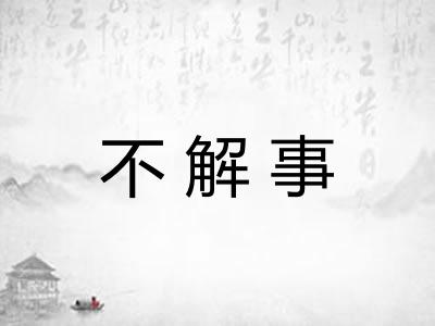 不解事