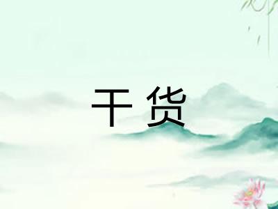 干货