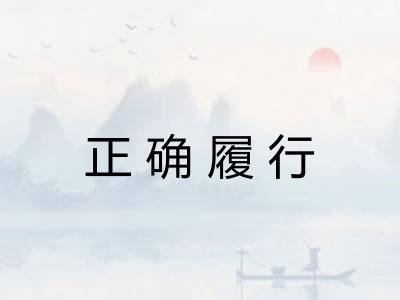 正确履行
