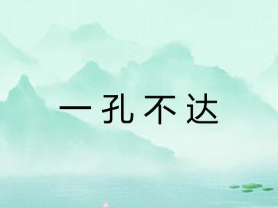 一孔不达