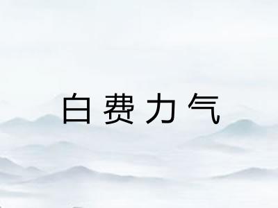 白费力气