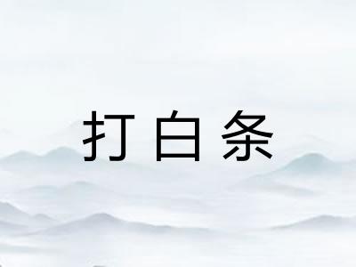 打白条