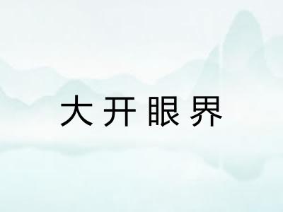 大开眼界