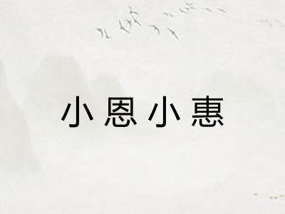 小恩小惠