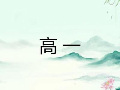 高一