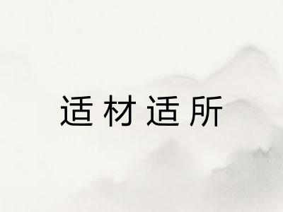 适材适所